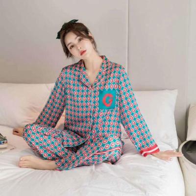 China Wholesale QUICK DRY Luxury Silk Satin Pajamas Long Sleeve Pajamas Plus Size New Arrivals Night Wear For Women for sale