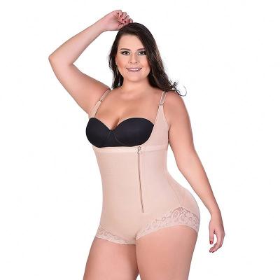 China Bodysuit Antibacterial Open Bust Full Body Shapewear Control Tummy Waist Trainer Slimming Liposuction Surgery Compression Garment Bodysuit Zipper Post for sale