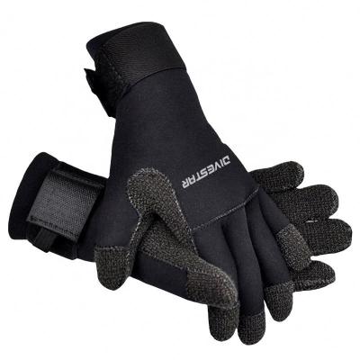 China Water Soprts Divestar Custom Neoprene Gloves , Kevar 5mm Neoprene Durable Anti-Slip Diving Gloves for sale