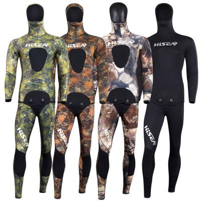 China Camouflage Wetsuit Antibacterial Mens Camouflage Pattern 3.5mm Neoprene Triathlon Top Smooth Skin Triathlon Surfing Spearfishing Wetsuit for sale