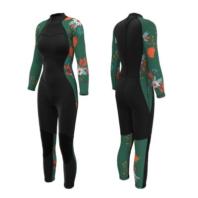 China Custom Logo Antibacterial 3mm Neoprene Scuba Diving Suits Long Sleeve Back Zipper Freediving Wetsuits Female Printed Womens Wetsuits For Surfing for sale