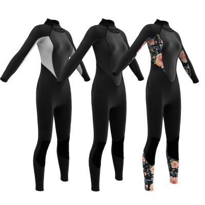 China Factory Logo 3mm Neoprene Scuba Diving Suit Zip Surf W Neoprenanzug Long Back Super Stretch Wetsuit Women's Antibacterial Custom Sleeve for sale