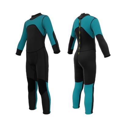 China Custom Logo Manufacturer Wholesale Long Sleeve Back Zipper 3mm Neoprene Antibacterial Kids Wetsuit Diving Surfing Wetsuits for sale