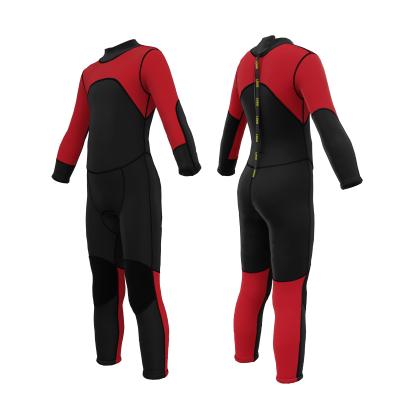 China Custom Logo Manufacturer Wholesale Long Sleeve Back Zipper 3mm Neoprene Antibacterial Kids Wetsuit Diving Surfing Wetsuits for sale