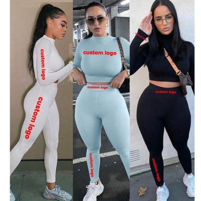 China Wholesale Antibacterial Ladies Gym Sports Wear Girls Workout Suit Crop Sporty Tops With Gaiters Women Fitness Yoga Set for sale