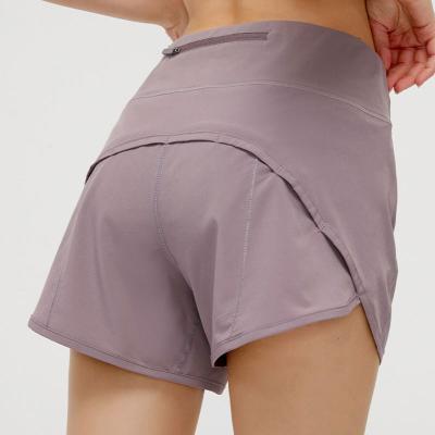 China Breathable Fitness Loose Fitted Running Shorts Lightweight Breathable Zipper Waist Pocket Workout Shorts for sale