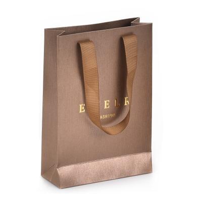 China Bestselling Recyclable Customization High Quality Shopping Paper Handles Brown Color Bag Jewelry Gift Packaging Bag for sale