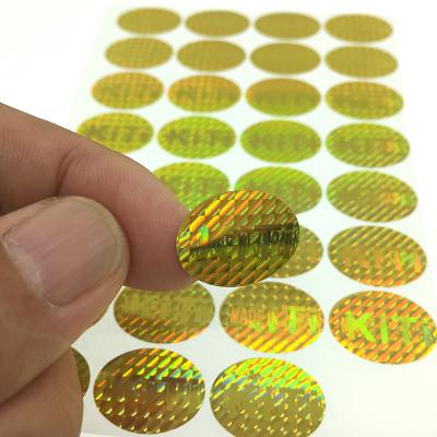 China Holographic Labels Roll Around 3d Printing Holographic Sticker , Security Vacuum Transparent Gold Hologram Custom Sticker for sale