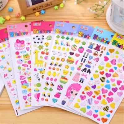 China Hot Selling Waterproof 3D Stickers Puffy Stickers For Kids, Factory Customized Stickers for sale