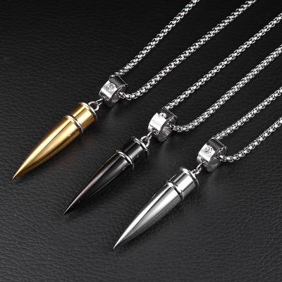 China Creative Diamond Face Set Hiphop Bold Light Warhead Men's Titanium Steel Face Necklace Lettering Pendant Pendant for sale