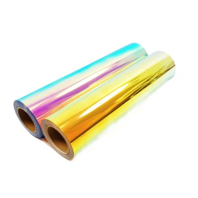 China High Quality Textile Cotton Fabric Cricut Rainbow Hologram Heat Transfer Vinyl Film For Textile for sale