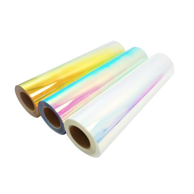 China Textile Factory PET Material Easy Cut Metallic Foil Hologram Heat Transfer Vinyl for sale