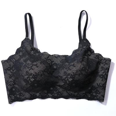 China Beautiful Comfortable QUICK DRY Warm Ice Silk Lace Gathering Lace Back Seam Bra for sale