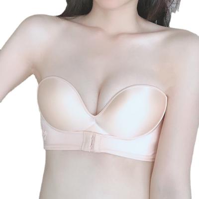 China QUICK DRY Front Closure Bra Seamless Invisible Slip Less Strapless Bra for sale