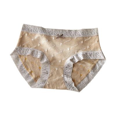 China New style wind girl triangle waist viable letter embroidery and lovely wind bow teenage fresh panties for sale