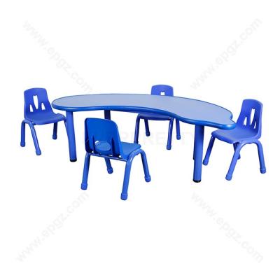 China Modern School Furniture Eggplant Form Table Chair Kids Desk And Chair Nursery KG Furniture for sale