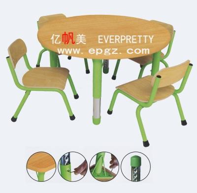 China EVERPRETTY Modern Wholesale Cute Kids Round Table and Chair Study Desk and Chair Set for 4 Kids for sale