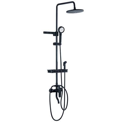 China With JDOOR Matt Black Shower Freestanding Faucet Slide Bar Bathroom Shower Faucet Set for sale