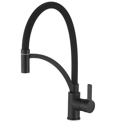 China JDOOR Kitchen Contemporary Brass Soft Hose Kitchen Faucet Brass Faucet Hot And Cold Water Mixer For Low Water Pressure Area for sale