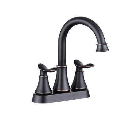 China Metered Faucets Stainless Steel Cold And Hot Duplex Sink Faucet Black Wire Drawing Bathroom Sink Sink for sale