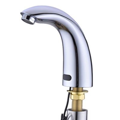 China Newly Modern Automatic Induction Mixer Tap Sensor Faucet Deck Mounted Bathroom Faucet for sale