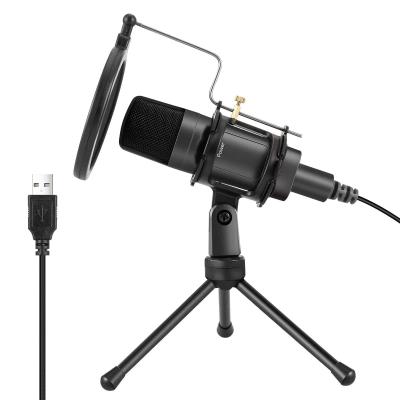 China Headset Microphone OEM Factory Recording Professional USB Studio Microphone with Adjustable MIC Volume Control Knob for Live Broadcasting for sale