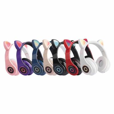 China LED Headband Cat Ear Girls Kids Tooth Cute Flashing Blue Earphone With MIC for sale