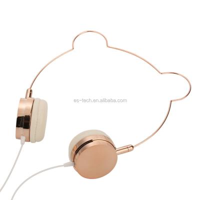 China 2018 Fashionable Headband Bookstore Earphone Girls Headphones Rose Gold On Ear Headphones Lovely for sale