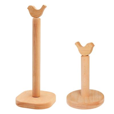 China Wholesale Modern Tissue Paper Roll Holder Bamboo Wooden Hand Kitchen Paper Towel Holder for sale