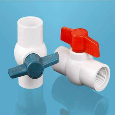 China Watermedia UPVC Plastic Socket Water Valve Pool Valve PVC Ball Valve voor Blow-Down Te koop