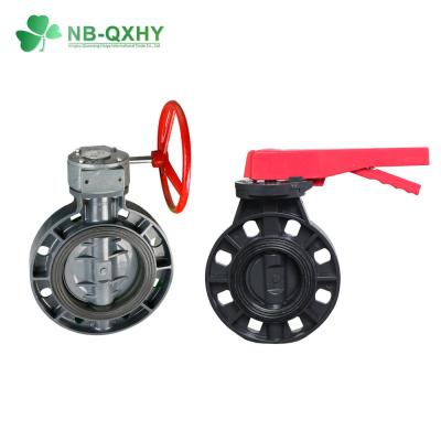 China Flange Connection PVC Butterfly Valve for Pressure Test Water Supply Valve by Gear Handle for sale