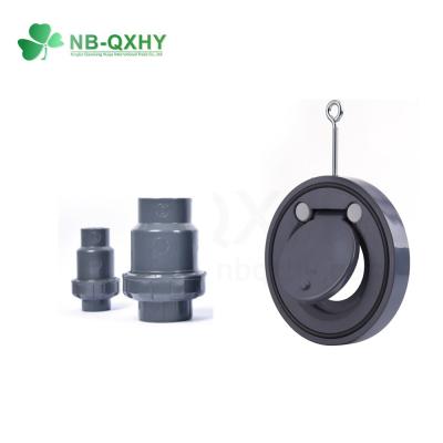 China Thread Connection Grey Color Swing Check Valve PVC Double Flange Union Check Valve for Industry for sale