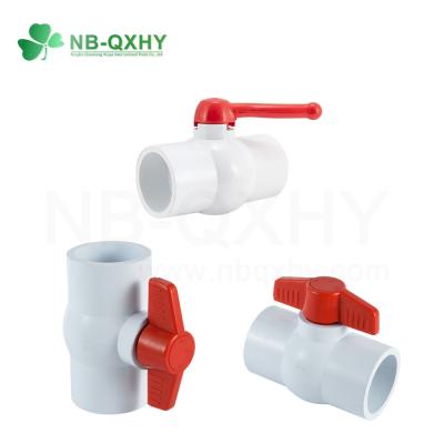 China PN1.0-32.0MPa Handmatig rond Compact PVC UPVC Socket Ball Valve voor landschapsbewatering Te koop