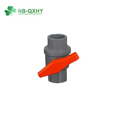 China Flexible Plastic Ball Valve with Manual Driving Mode and Grey Two Piece Structure for sale