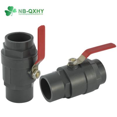 China Normal Temperature PVC UPVC Plastic Two Piece Ball Valve with Stainless Steel Handle for sale