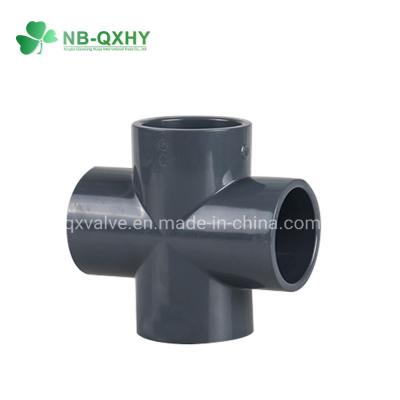 China Glue Connection PVC Cross Tee Pipe Fittings for Water Supply Complete Size 20mm-400mm for sale