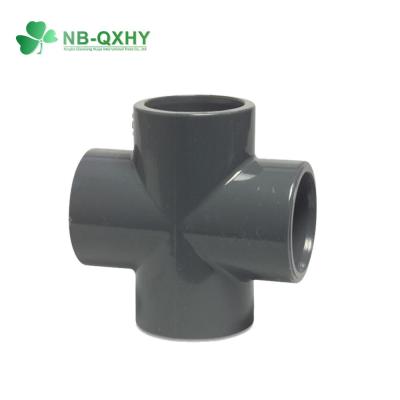 China Water Supply Pn16 PVC Pipe Fitting Four Way Tee Cross Tee Connector Equal for Plumbing for sale