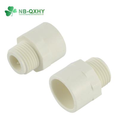 China QX Standard ASTM 2 Inch Sch40 Plastic Pipe Fitting White PVC Adapter with Male Threaded for sale