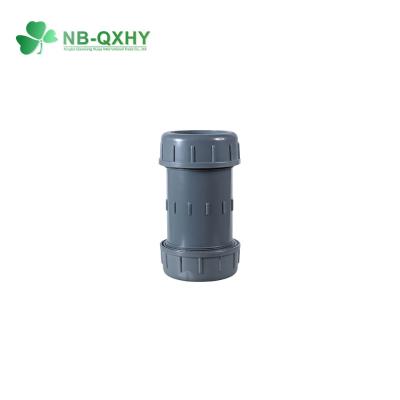 China DIN Standard Coupling for Water Treatment Industry Pn16 Dark Grey UPVC PVC Fitting for sale