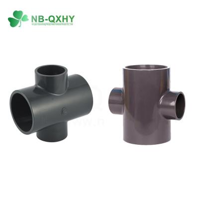 China Deep Gray Plastic/UPVC DIN Standard Pn16 Large Diameter PVC Plumbing Fitting for Plumbing for sale