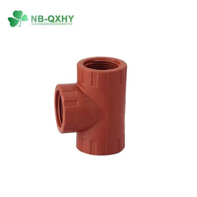 China High Pressure Pn16 Red Pph Pipe Fitting Female Tee Plastic Tees with Round Head Code for sale