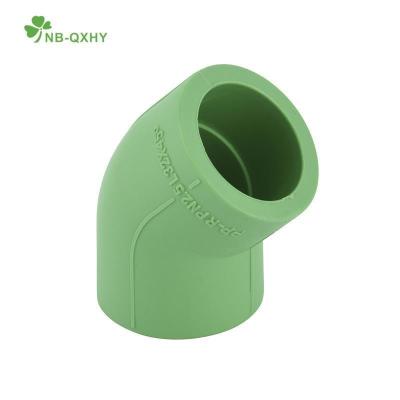 China White QX Polypropylene Pipe 20-110mm Pn25 Fittings 45 Deg PPR Pipes Fittings for sale