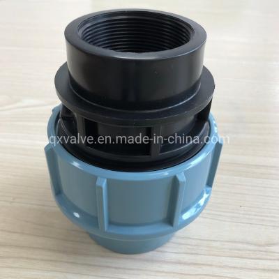 China Pn16 63mm Plastic Female Adapter PP Compression Pipe Fittings voor flexibele irrigatie Te koop