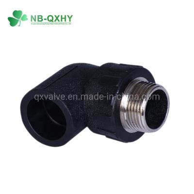 China Plastic PE Pipe Fitting HDPE Male Threaded 90 Degree Elbow with Equal GB Standard for sale