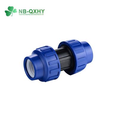 China Turkey Blue PP Compression Fitting Quick Coupling for Rigid Pipe Connection in Turkey for sale