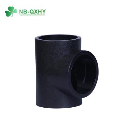 China 150psi Pressure Rating HDPE Buttfusion Welding Equal Tee for Polyethylene Pipe Fittings for sale