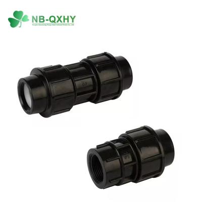 China Customization Anti-UV Black Color PP Compression Pipe Fitting Adaptor Coupling for Pn16 for sale