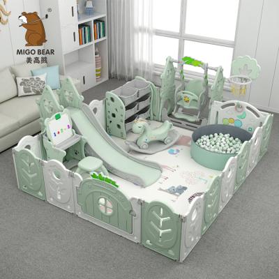 China Updated Portable Indoor Plastic Collapsible Foldable Baby Playpen Fence Playpen for sale