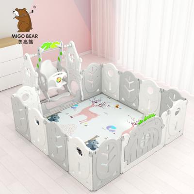 China Folding Child Safety Plastic Forest Designer Child Design Baby Fence Foldable Foldable Playpen Indoor Fence for sale