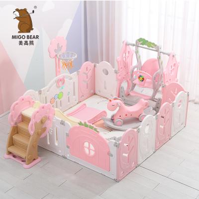 China Foldable Durable Kindergarten Rectangle Baby Fence Large Safe Playpen For Babies for sale